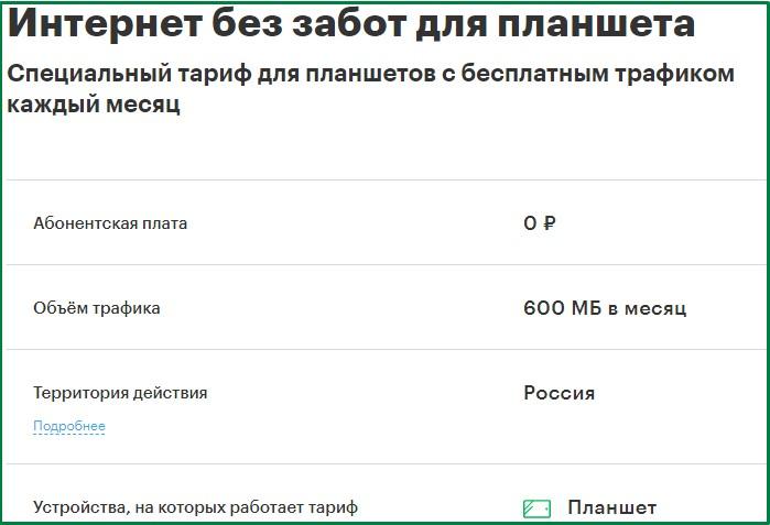 краснодарский край - тариф мегафон для планшета