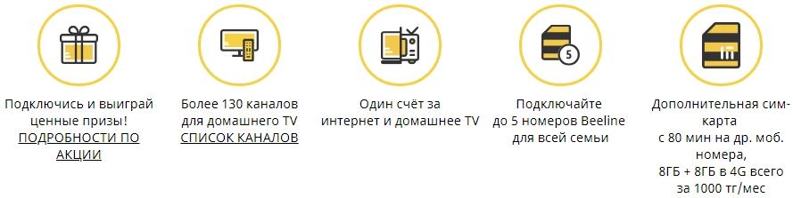 Интернет + TV + Мобильная связь от билайн в казахстане